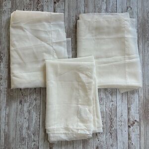 3 x Martha Stewart Living Fine Sheer Rod Pocket Curtain Panels 59" x 84" Ivory